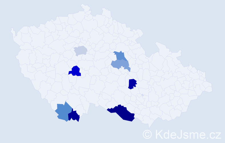 Příjmení: 'Gerbel', počet výskytů 14 v celé ČR