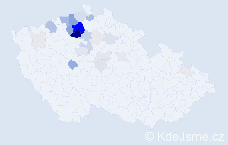 Příjmení: 'Čmejla', počet výskytů 97 v celé ČR