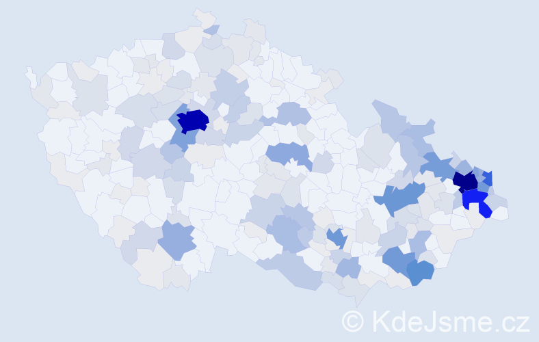 Příjmení: 'Kolková', počet výskytů 873 v celé ČR