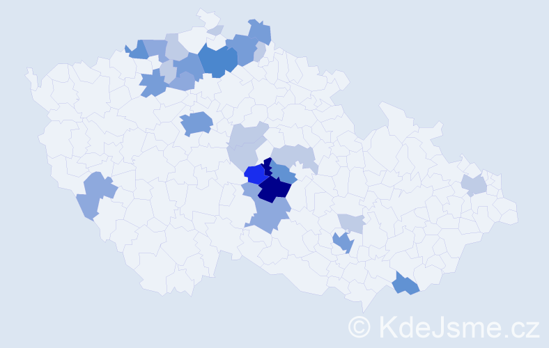 Příjmení: 'Krepčíková', počet výskytů 71 v celé ČR