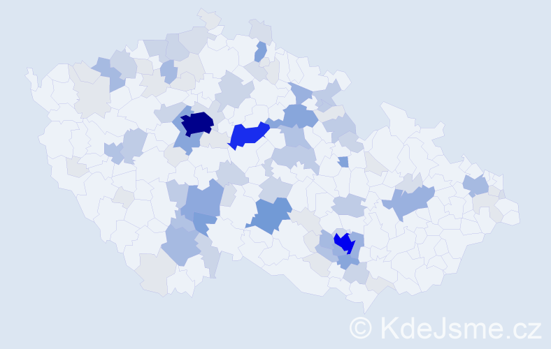 Příjmení: 'Nerudová', počet výskytů 348 v celé ČR