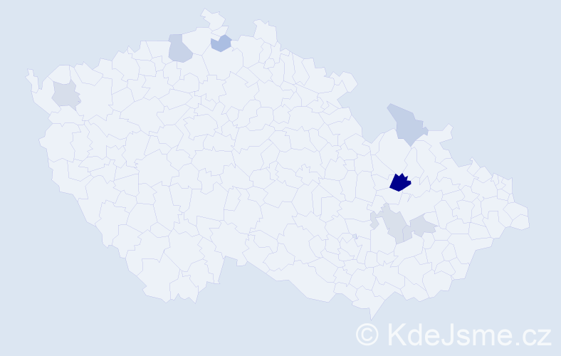 Příjmení: 'Pohajdová', počet výskytů 13 v celé ČR