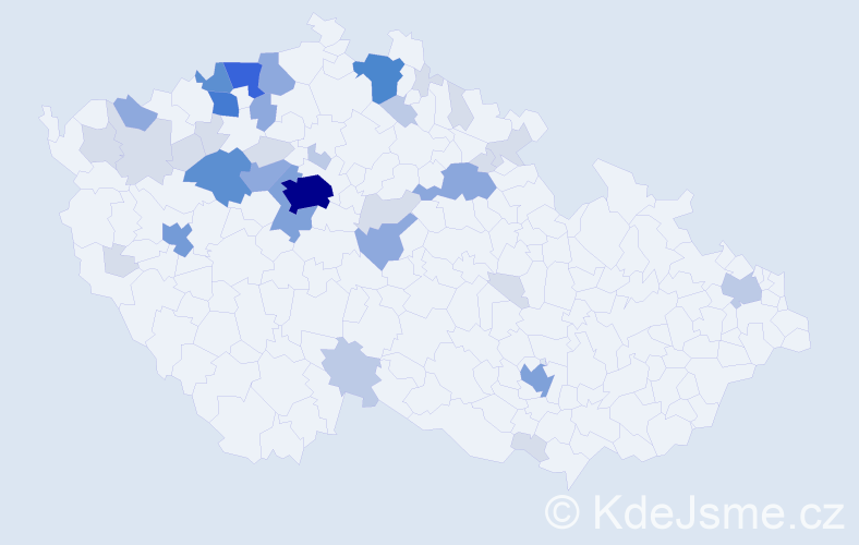 Příjmení: 'Emingerová', počet výskytů 121 v celé ČR