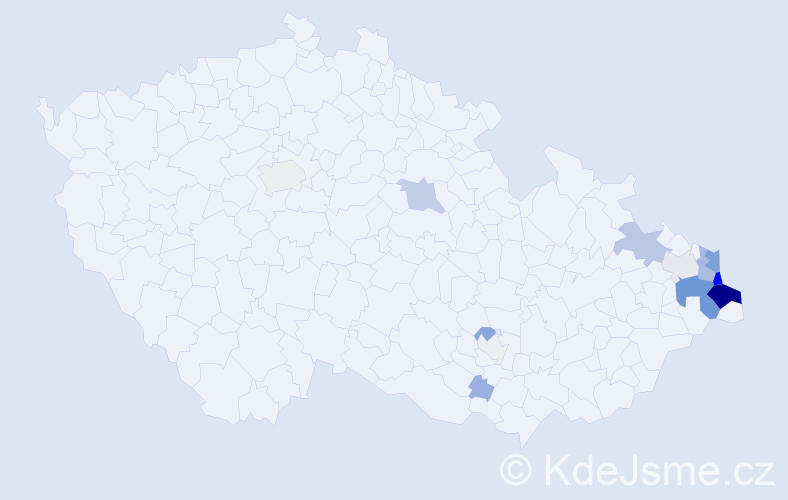 Příjmení: 'Kokotek', počet výskytů 78 v celé ČR