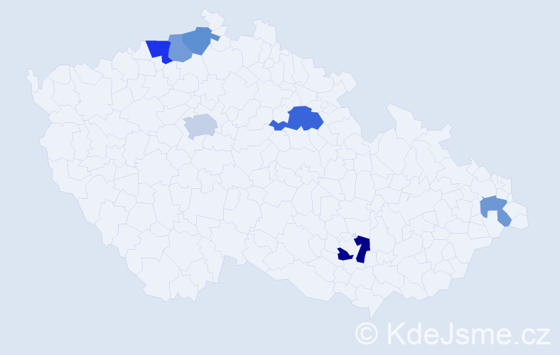 Příjmení: 'Drapelová', počet výskytů 11 v celé ČR