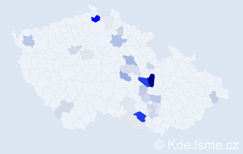 Příjmení: 'Klodnerová', počet výskytů 91 v celé ČR