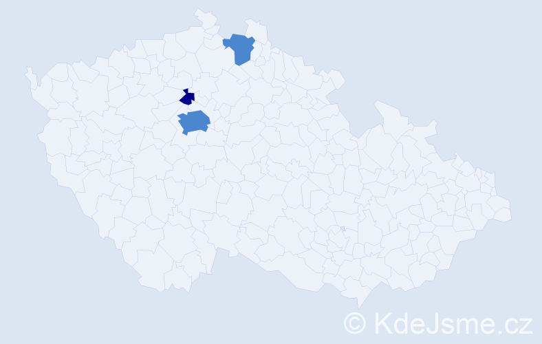 Příjmení: 'Vodilová', počet výskytů 5 v celé ČR