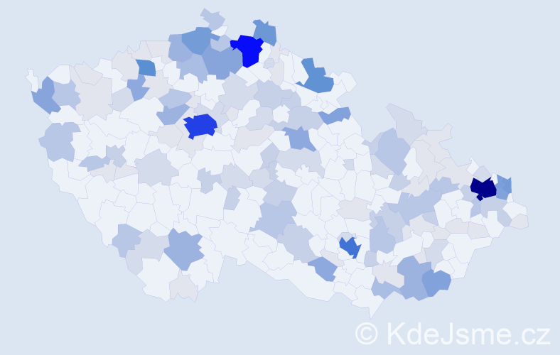Příjmení: 'Macko', počet výskytů 442 v celé ČR