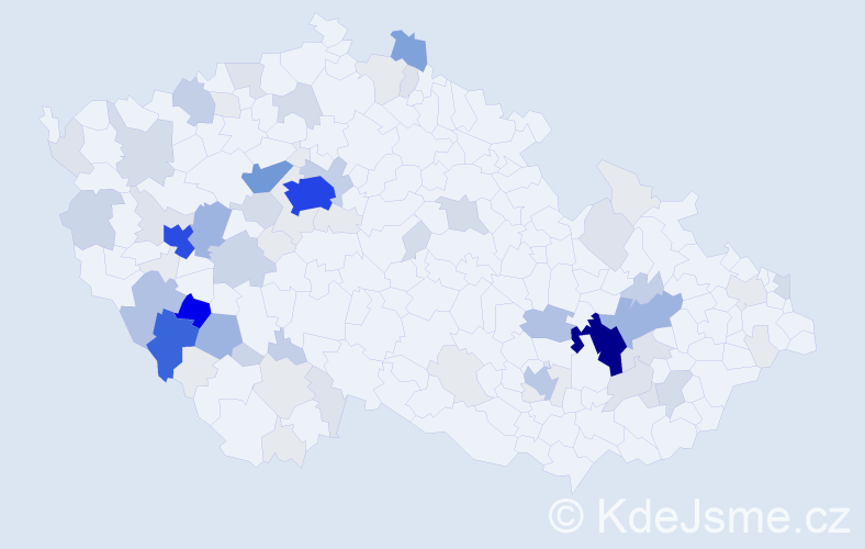 Příjmení: 'Melka', počet výskytů 364 v celé ČR