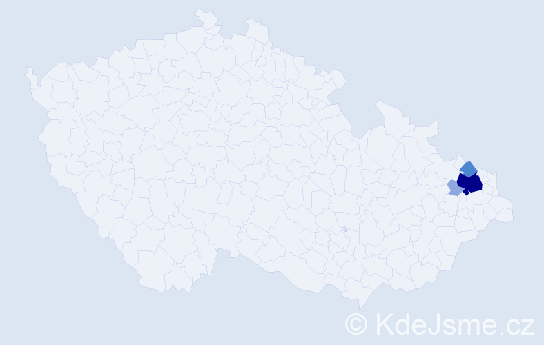 Příjmení: 'Labdová', počet výskytů 8 v celé ČR