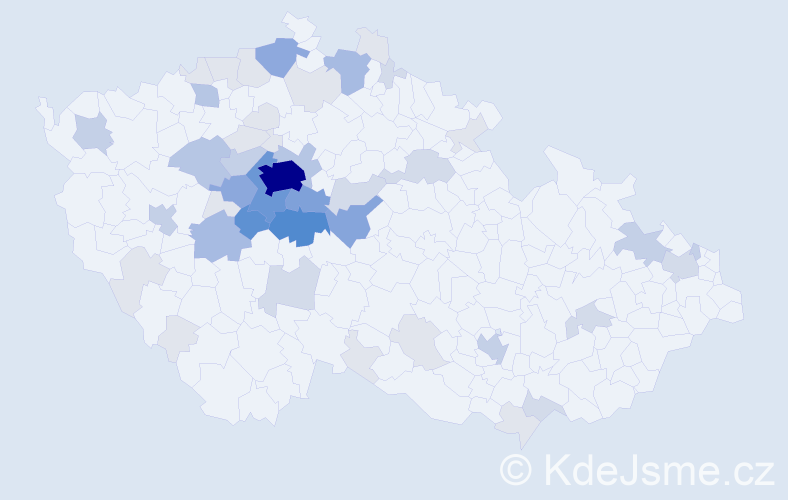 Příjmení: 'Bára', počet výskytů 175 v celé ČR