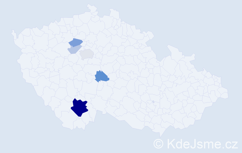 Příjmení: 'Porhanslová', počet výskytů 15 v celé ČR
