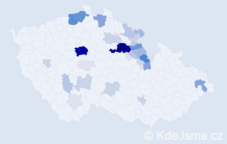 Příjmení: 'Kyralová', počet výskytů 154 v celé ČR