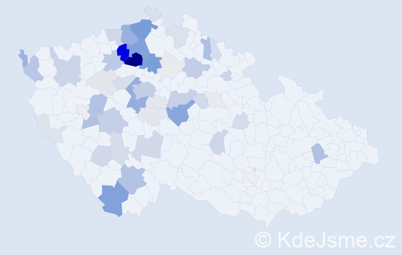 Příjmení: 'Helcl', počet výskytů 221 v celé ČR