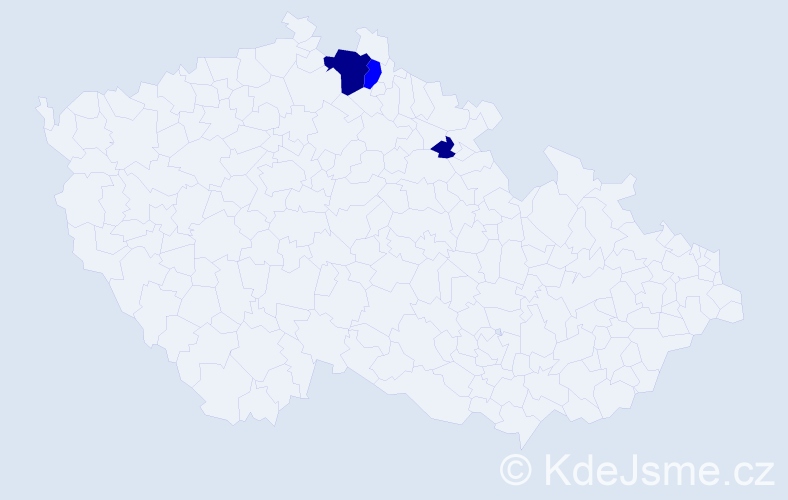 Příjmení: 'Barčin', počet výskytů 5 v celé ČR