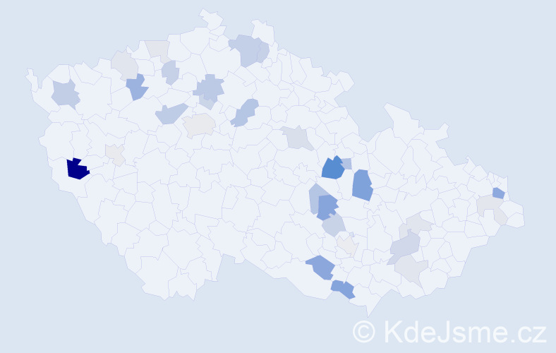 Příjmení: 'Sekereš', počet výskytů 67 v celé ČR