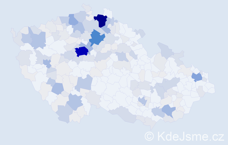 Příjmení: 'Sluka', počet výskytů 801 v celé ČR