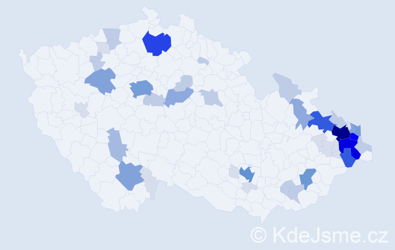 Příjmení: 'Gurecký', počet výskytů 179 v celé ČR