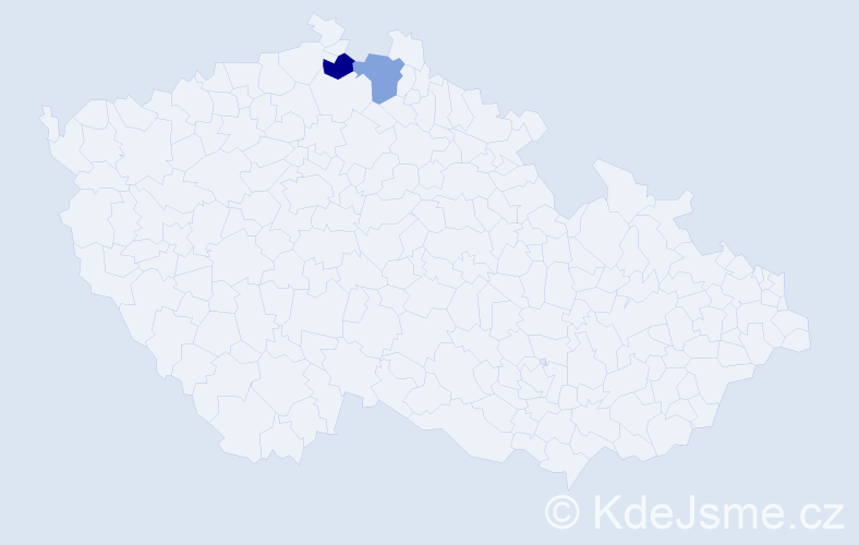 Příjmení: 'Hovbel', počet výskytů 4 v celé ČR