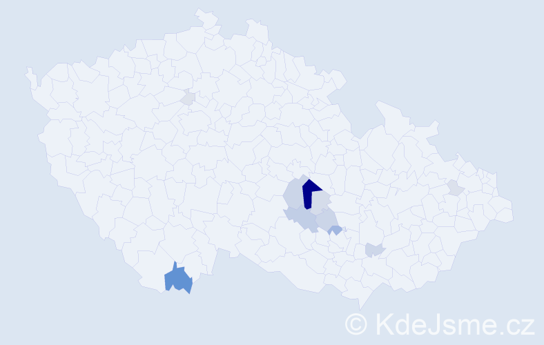 Příjmení: 'Šaclová', počet výskytů 39 v celé ČR