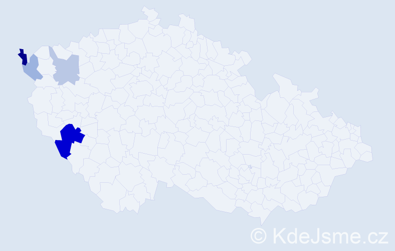 Příjmení: 'Vendlberger', počet výskytů 9 v celé ČR