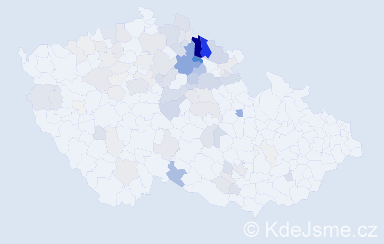 Příjmení: 'Jebavý', počet výskytů 299 v celé ČR