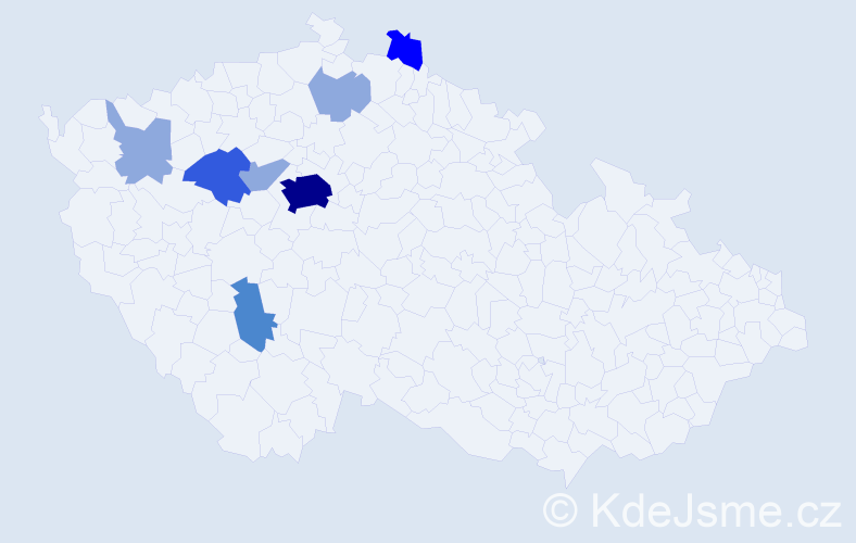 Příjmení: 'Pohnanová', počet výskytů 17 v celé ČR