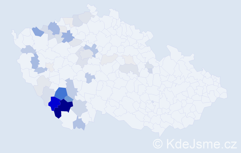 Příjmení: 'Předotová', počet výskytů 146 v celé ČR