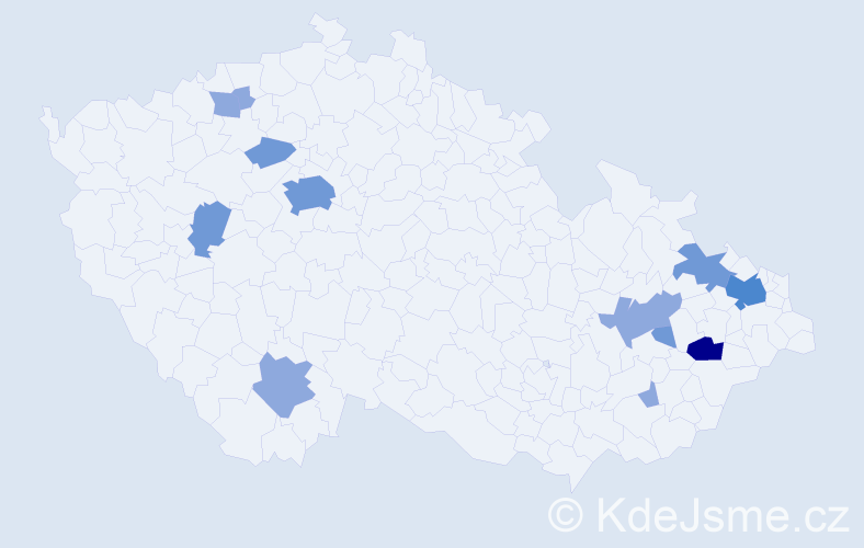 Příjmení: 'Gardian', počet výskytů 24 v celé ČR