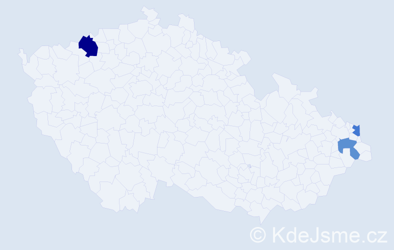 Příjmení: 'Knab', počet výskytů 4 v celé ČR