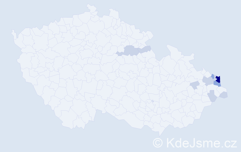 Příjmení: 'Krótká', počet výskytů 26 v celé ČR