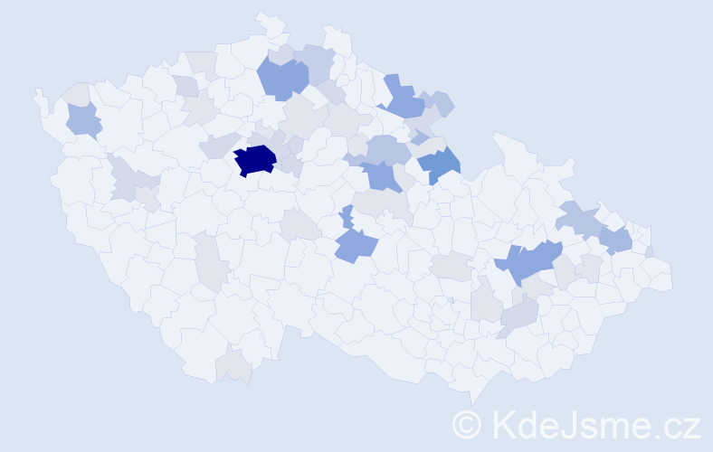Příjmení: 'Jablonský', počet výskytů 147 v celé ČR