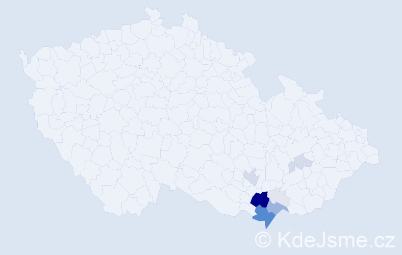 Příjmení: 'Sůkal', počet výskytů 62 v celé ČR