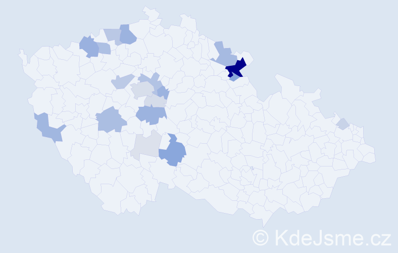 Příjmení: 'Cinka', počet výskytů 70 v celé ČR