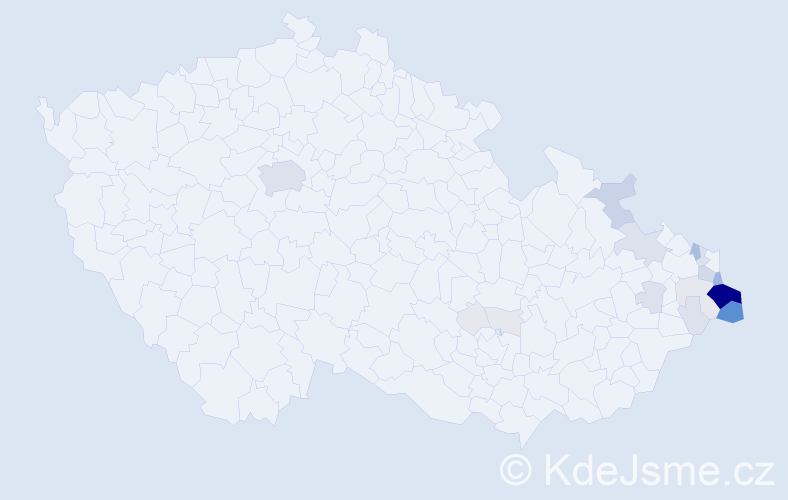 Příjmení: 'Lisztwanová', počet výskytů 105 v celé ČR