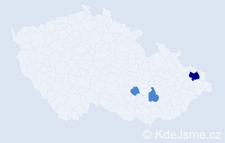 Příjmení: 'Kuščáková', počet výskytů 5 v celé ČR