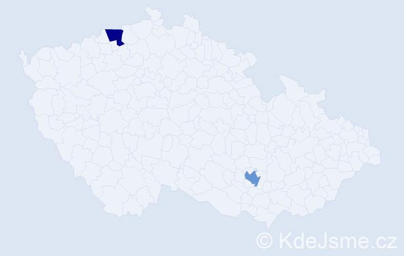 Příjmení: 'Koppera', počet výskytů 2 v celé ČR
