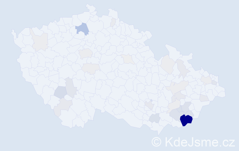 Příjmení: 'Trtek', počet výskytů 126 v celé ČR