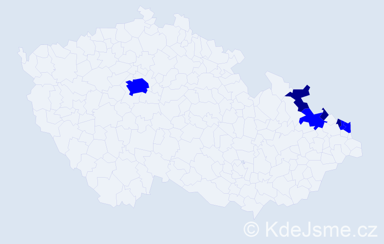 Příjmení: 'Pafčuga', počet výskytů 10 v celé ČR