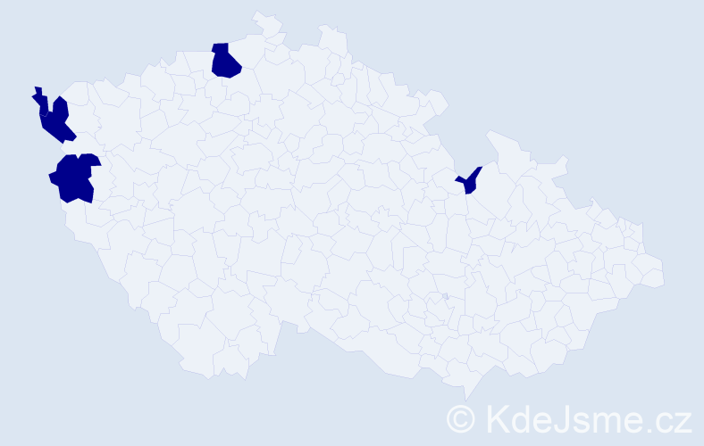 Příjmení: 'Girch', počet výskytů 5 v celé ČR