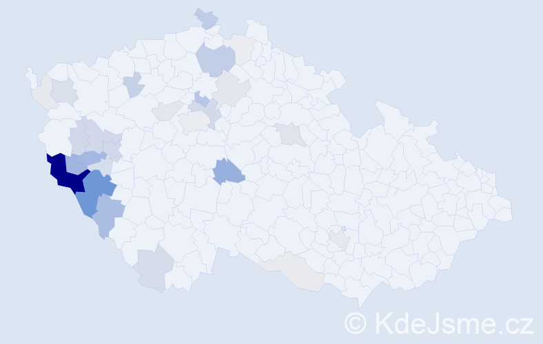 Příjmení: 'Sazama', počet výskytů 116 v celé ČR