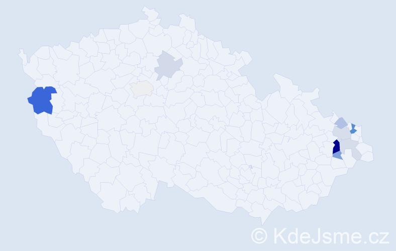 Příjmení: 'Sykalová', počet výskytů 23 v celé ČR