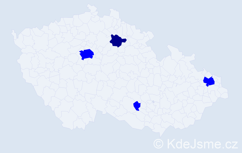 Příjmení: 'Chizmar', počet výskytů 5 v celé ČR