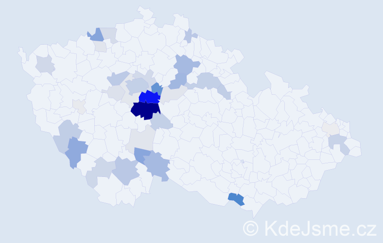 Příjmení: 'Vycpálek', počet výskytů 124 v celé ČR