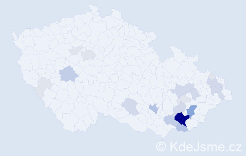 Příjmení: 'Otrusina', počet výskytů 72 v celé ČR