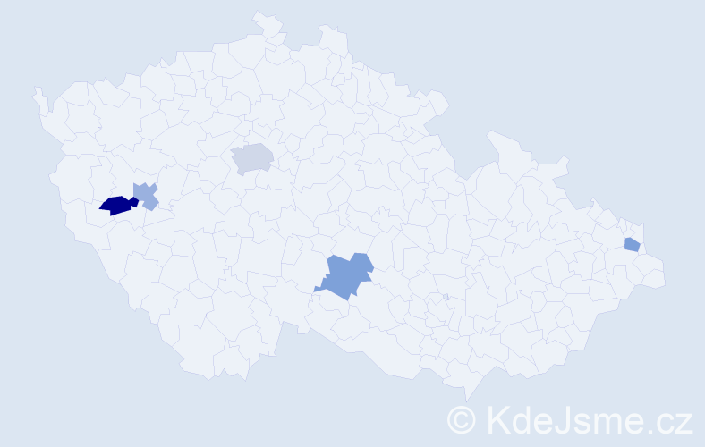 Příjmení: 'Purdeš', počet výskytů 6 v celé ČR