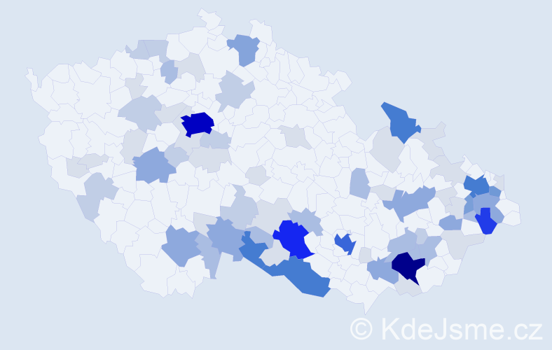 Příjmení: 'Bačáková', počet výskytů 239 v celé ČR