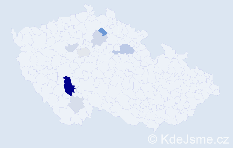 Příjmení: 'Kautzký', počet výskytů 18 v celé ČR