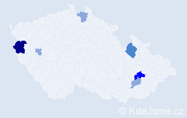 Příjmení: 'Čeč', počet výskytů 14 v celé ČR