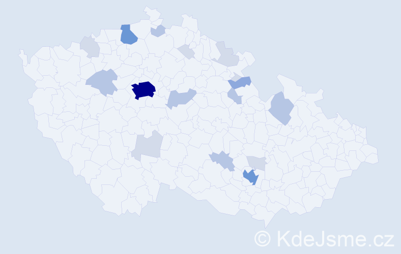 Příjmení: 'Lingerová', počet výskytů 50 v celé ČR